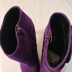 Aldo Suede Booties, 9, Purple